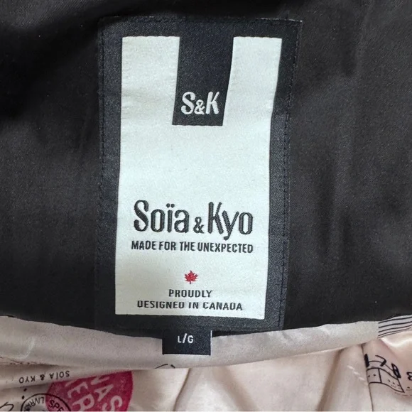 Soia & Kyo Yohann Down Insulated Bomber Black Real Fur Size Large - Picture 16 of 16